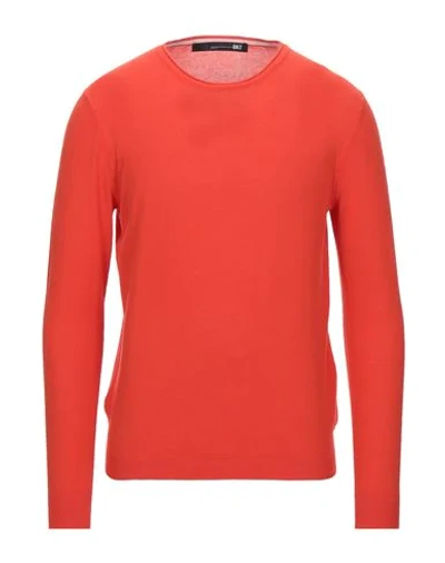 Diktat Man Sweater Coral Size Xl Cotton In Red