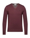 Brooksfield Sweaters In Maroon