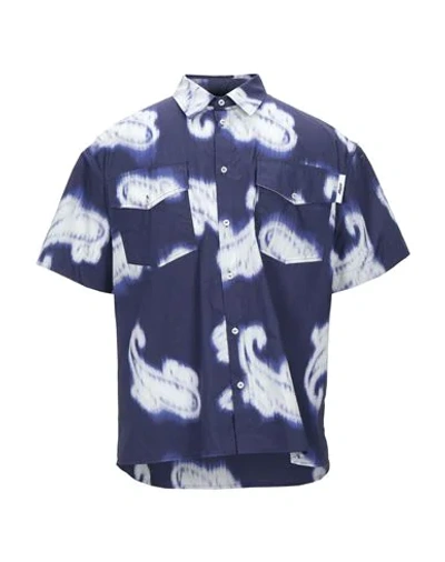 Msgm Shirts In Dark Blue