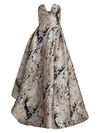 Rubin Singer Women's Strapless Metallic Brocade Gown In Metallic Multi