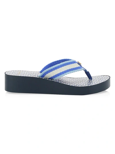 Tory Burch Women's Gemini Link Platform Flip Flops In Bondi Blue