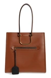 Alexander Mcqueen The Tall Story Leather Tote In 3280 Khaki