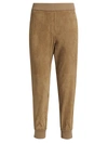 BRUNELLO CUCINELLI WOMEN'S SUEDE STRETCH PULL-ON PANTS,0400012986888