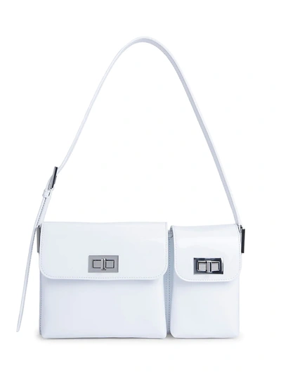By Far Women's Billy Patent Leather Shoulder Bag In White