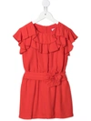 ABEL & LULA RUFFLE CREPE PLAYSUIT