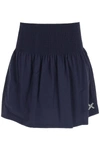 Kenzo Pleated Crispy Tech Mini Skirt In Blue