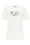 N°21 OVERSIZED T-SHIRT WITH LOGO PRINT