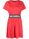 KARL LAGERFELD LOGO TAPE SHIRT DRESS