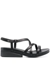 Camper Minikaah Leather Sandals In Black