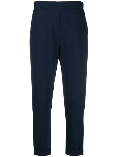 P.a.r.o.s.h Cropped Slim-fit Trousers In Blu