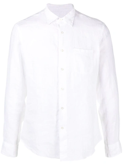 Peninsula Swimwear Crinkled Effect Chest Pocket Shirt In White