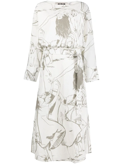 Aeron Breanna Dress - Dancer Print In White