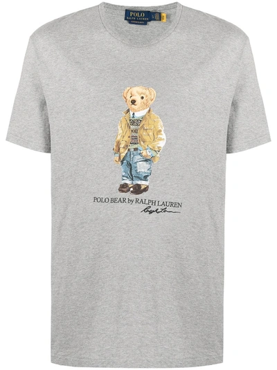 Polo Ralph Lauren Cotton Printed Savannah Bear T-shirt In Grey