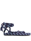 Isabel Marant Erol Twisted Rope Ankle Tie Sandal In Purple