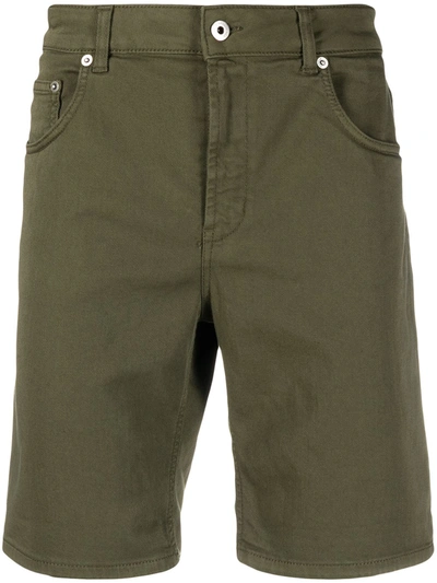 Dondup Distressed-effect Cotton Shorts In Green