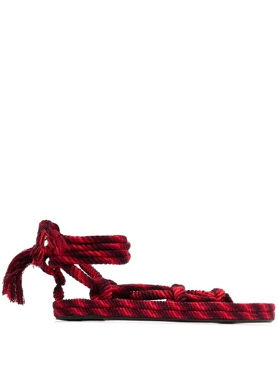 Isabel Marant Red Erol Braided Sandals