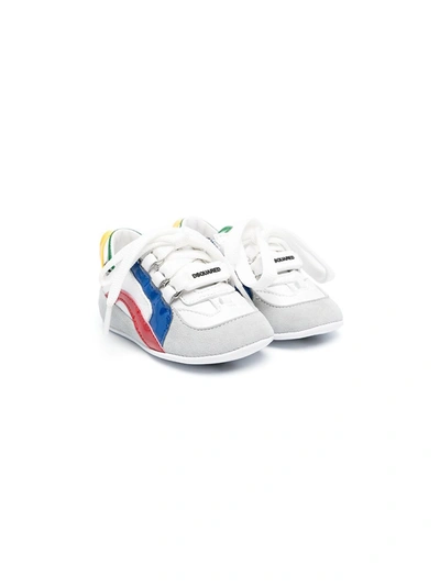 Dsquared2 Babies' 拼接板鞋 In White