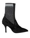 EMANUELA CARUSO CAPRI EMANUELA CARUSO CAPRI WOMAN ANKLE BOOTS BLACK SIZE 6.5 TEXTILE FIBERS,11987993BE 11