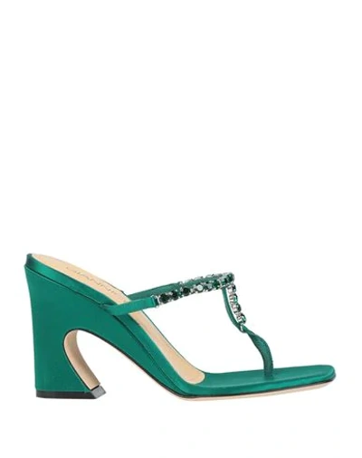 Giannico Toe Strap Sandals In Green
