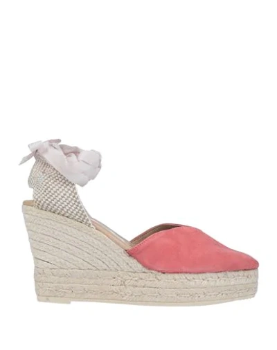 Manebi Hamptons Lace-up Suede Wedge Espadrilles In Pink