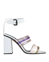 TIPE E TACCHI TIPE E TACCHI WOMAN SANDALS WHITE SIZE 10 SOFT LEATHER, PVC - POLYVINYL CHLORIDE, TEXTILE FIBERS,11996042BC 13