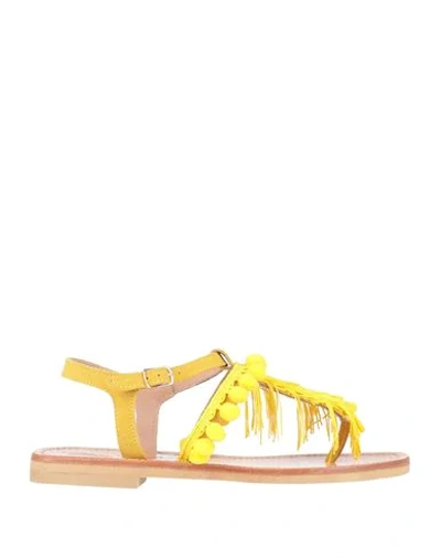 Mim Mar Toe Strap Sandals In Yellow