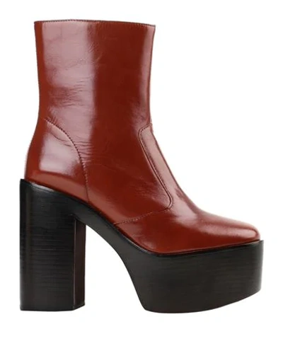 Jeffrey Campbell Leather-colored Ankle Boot In Brown