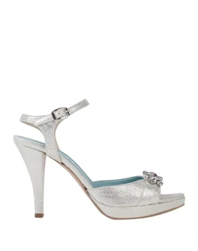 Blue & Rose Sandals In Silver