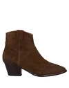 Ash Ankle Boots In Camel