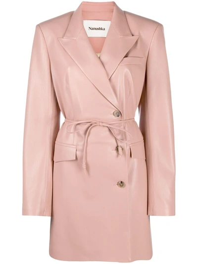Nanushka Remi Dress In Vegan Leather In Pink