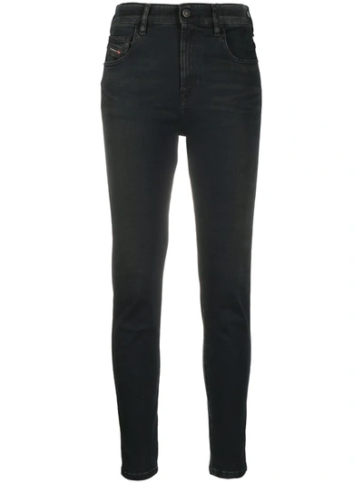 Diesel Slandy Logo Embossed Skinny Jeans In Black