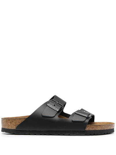 Birkenstock Buckle-fastening Leather Sandals In Black