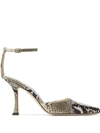 JIMMY CHOO MAIR 90MM SNAKESKIN-EFFECT PUMPS