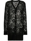 Dolce & Gabbana Lace Viscose Blend Long Cardigan In Black In Black