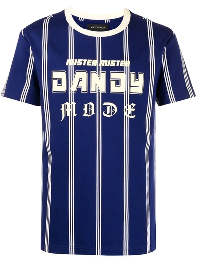 Viktor & Rolf Dandy Mode Striped T-shirt In Blue