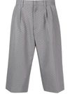 Viktor & Rolf Perforated-detail Tailored Shorts In Grey
