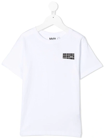 Molo Kids' Logo-print Organic Cotton T-shirt In White