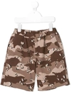 Douuod Camouflage-pattern Shorts In Brown