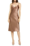 L'agence Jodie Silk Slip Dress In Sparrow