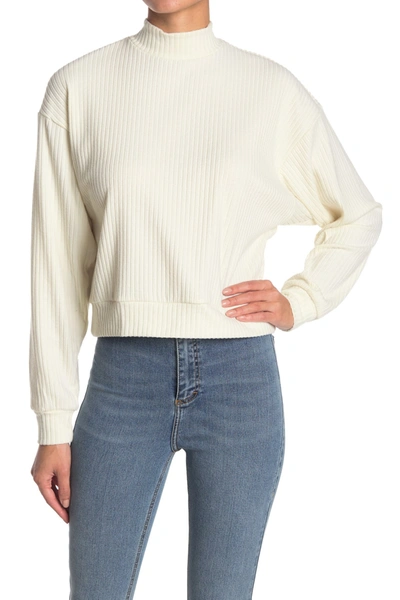 Abound Brushed Ribbed Knit Mock Neck Sweater In Ivory