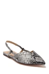14th & Union Romi Pointed Toe Slingback Flat In Black White Snake Pu