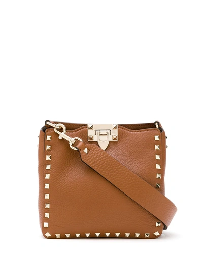 Valentino Garavani Rockstud Crossbody Bag In Brown