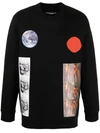 Raf Simons Black Sterling Ruby Edition Patches Sweatshirt In Black