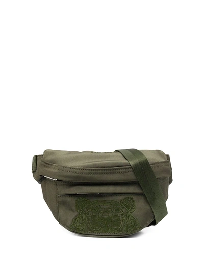 Kenzo Embroidered-logo Belt Bag In Green