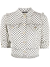 Elisabetta Franchi Horsebit Patterned Cropped Shirt In Neutrals