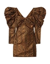 HOUSE OF HOLLAND HOUSE OF HOLLAND WOMAN SHORT DRESS BROWN SIZE 4 POLYESTER, METALLIC POLYESTER,15099956BE 6