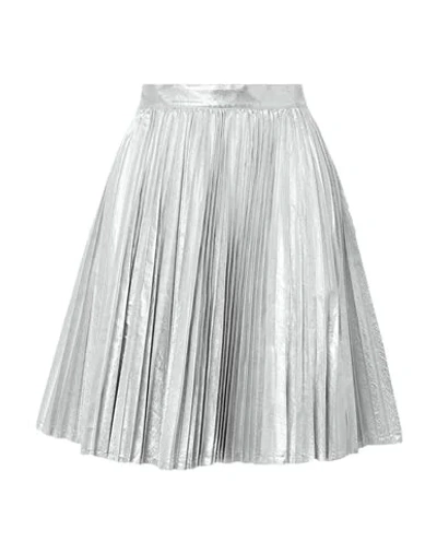 Pushbutton Midi Skirts In Silver