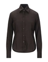 Thomas Reed Shirts In Dark Brown