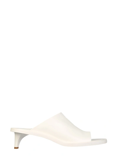 Jil Sander Leather Square-toe Sandals In White