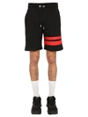 Gcds Stripe Detailed Track Shorts In Nero
